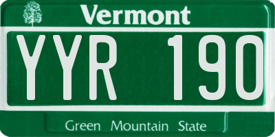 VT license plate YYR190