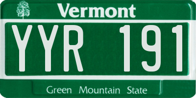 VT license plate YYR191