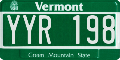 VT license plate YYR198