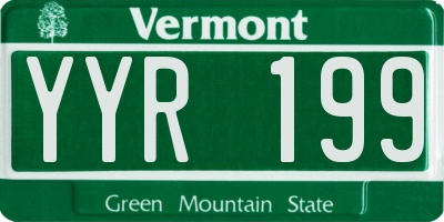 VT license plate YYR199
