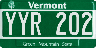 VT license plate YYR202