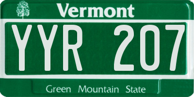 VT license plate YYR207