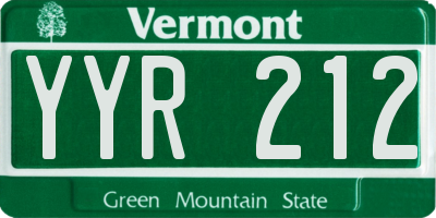 VT license plate YYR212