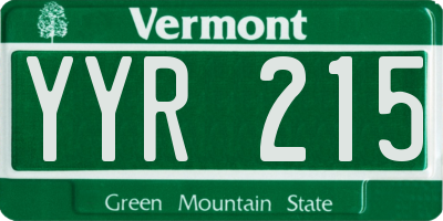 VT license plate YYR215