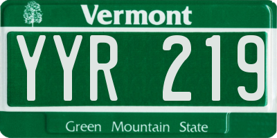 VT license plate YYR219