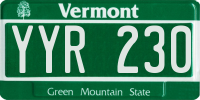 VT license plate YYR230