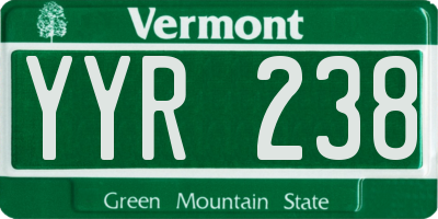 VT license plate YYR238