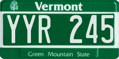 VT license plate YYR245