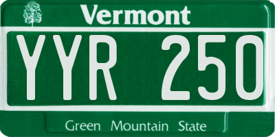 VT license plate YYR250