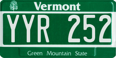 VT license plate YYR252