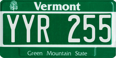 VT license plate YYR255