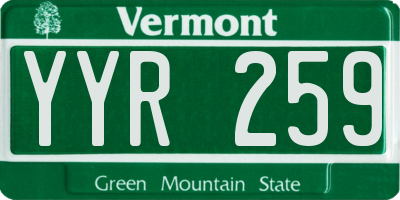 VT license plate YYR259