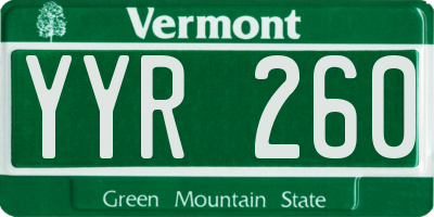 VT license plate YYR260