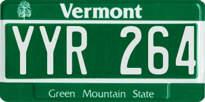 VT license plate YYR264
