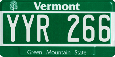 VT license plate YYR266
