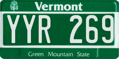 VT license plate YYR269