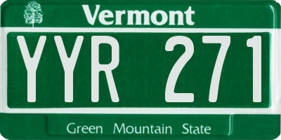 VT license plate YYR271