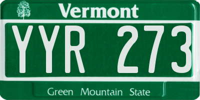 VT license plate YYR273