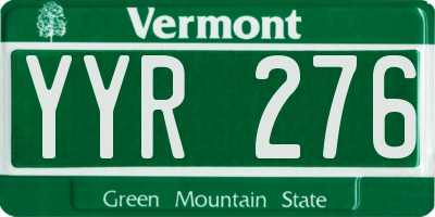 VT license plate YYR276