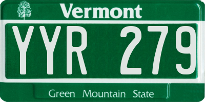 VT license plate YYR279