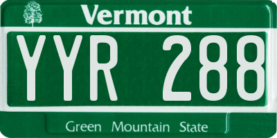 VT license plate YYR288