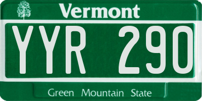 VT license plate YYR290