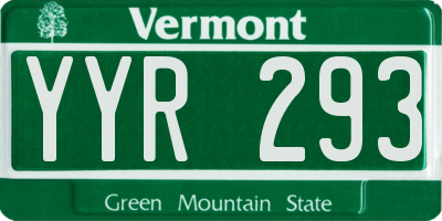 VT license plate YYR293