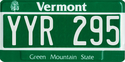VT license plate YYR295