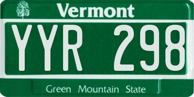 VT license plate YYR298