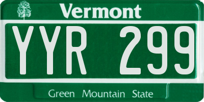 VT license plate YYR299