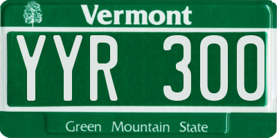 VT license plate YYR300