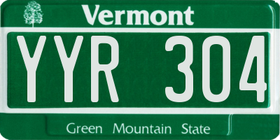 VT license plate YYR304