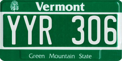VT license plate YYR306