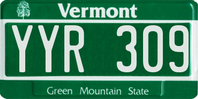 VT license plate YYR309