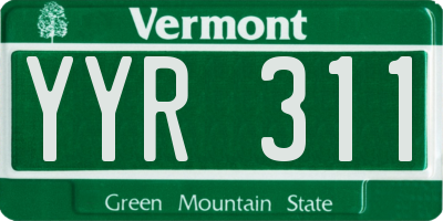 VT license plate YYR311