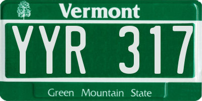 VT license plate YYR317