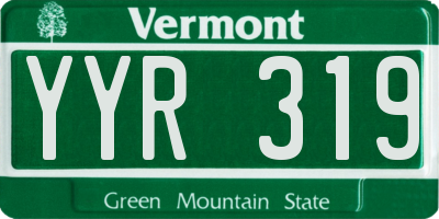 VT license plate YYR319