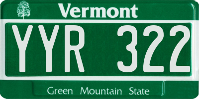 VT license plate YYR322