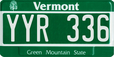 VT license plate YYR336