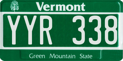 VT license plate YYR338
