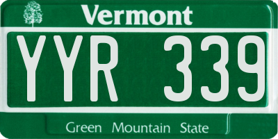 VT license plate YYR339