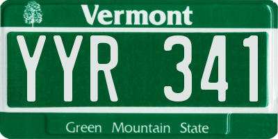 VT license plate YYR341