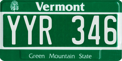 VT license plate YYR346