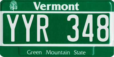 VT license plate YYR348
