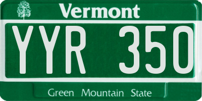 VT license plate YYR350