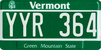 VT license plate YYR364