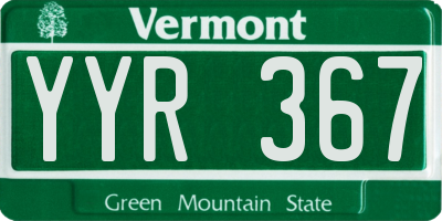 VT license plate YYR367