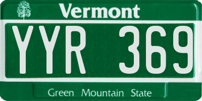 VT license plate YYR369