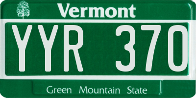 VT license plate YYR370