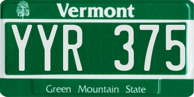 VT license plate YYR375
